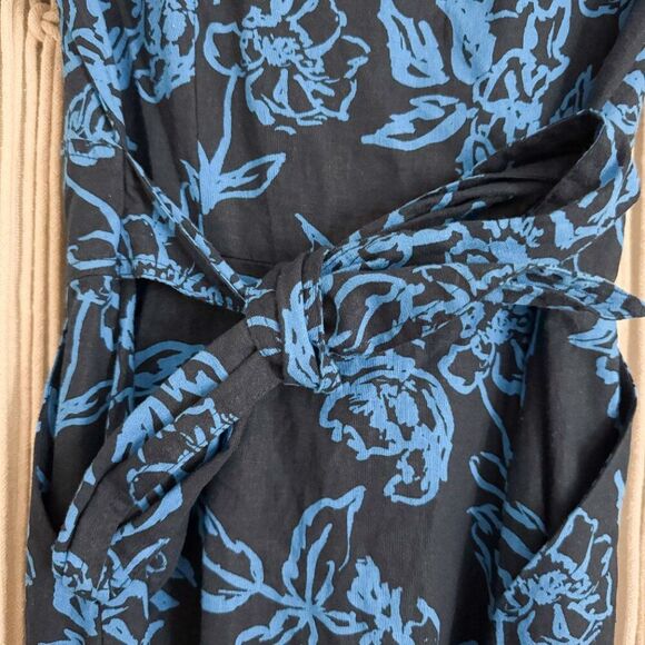 Free People Draped Collar Floral Mini Dress Size 4 EUC - Picture 5 of 6